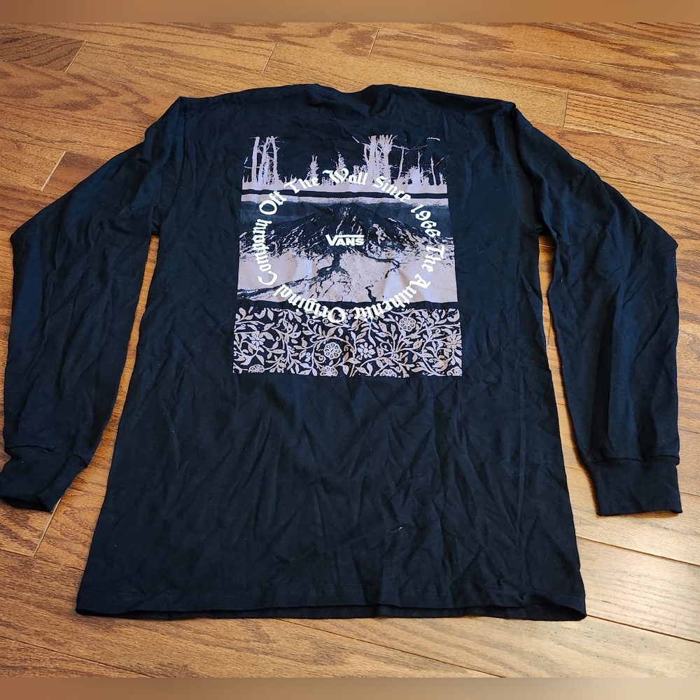 Vans Original Men's Black Long Sleeve Crew Neck T-Shirt‎ Size Medium
